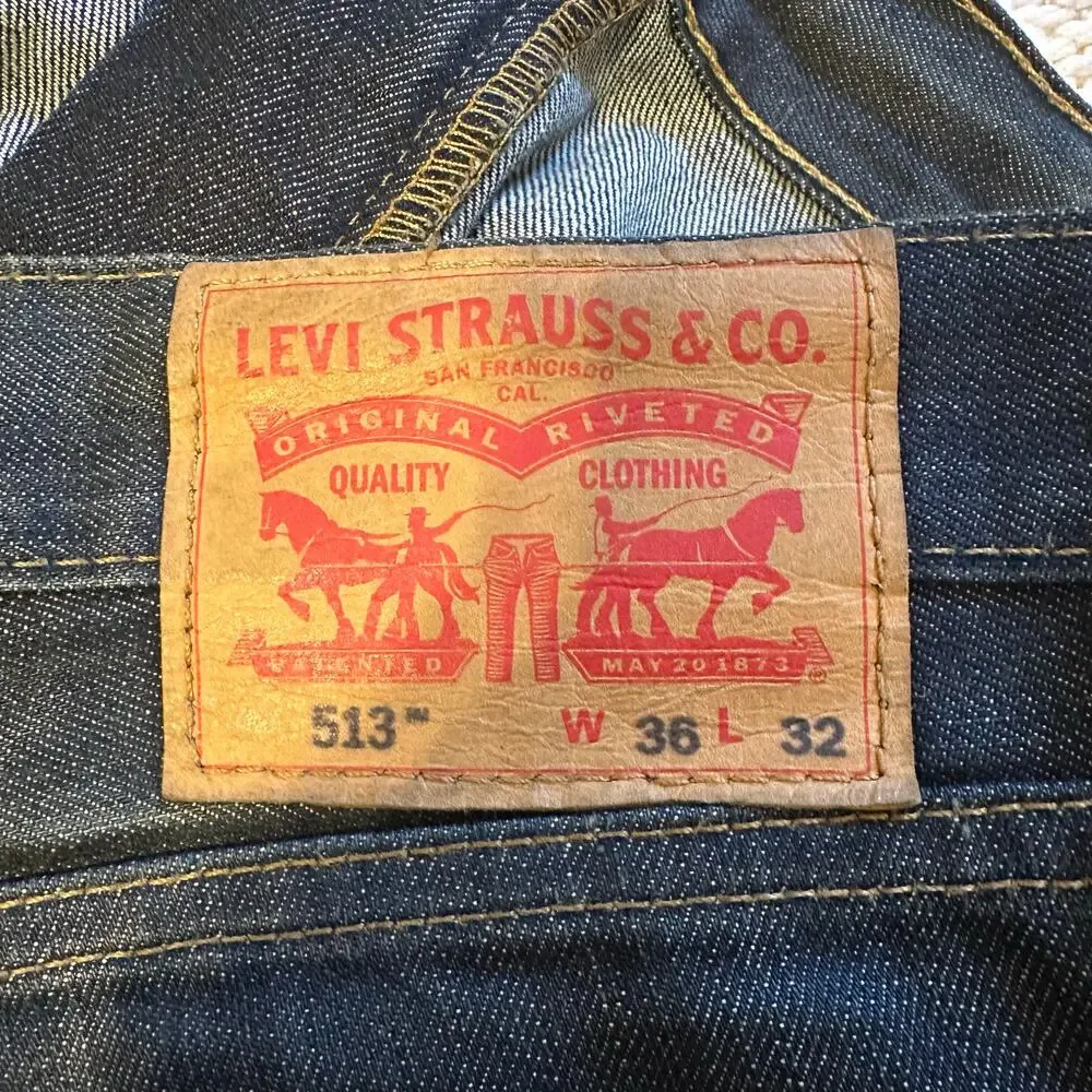LEVI'S Men's 513 Slim Straight Jeans Size 36X32 In Darrk Wash